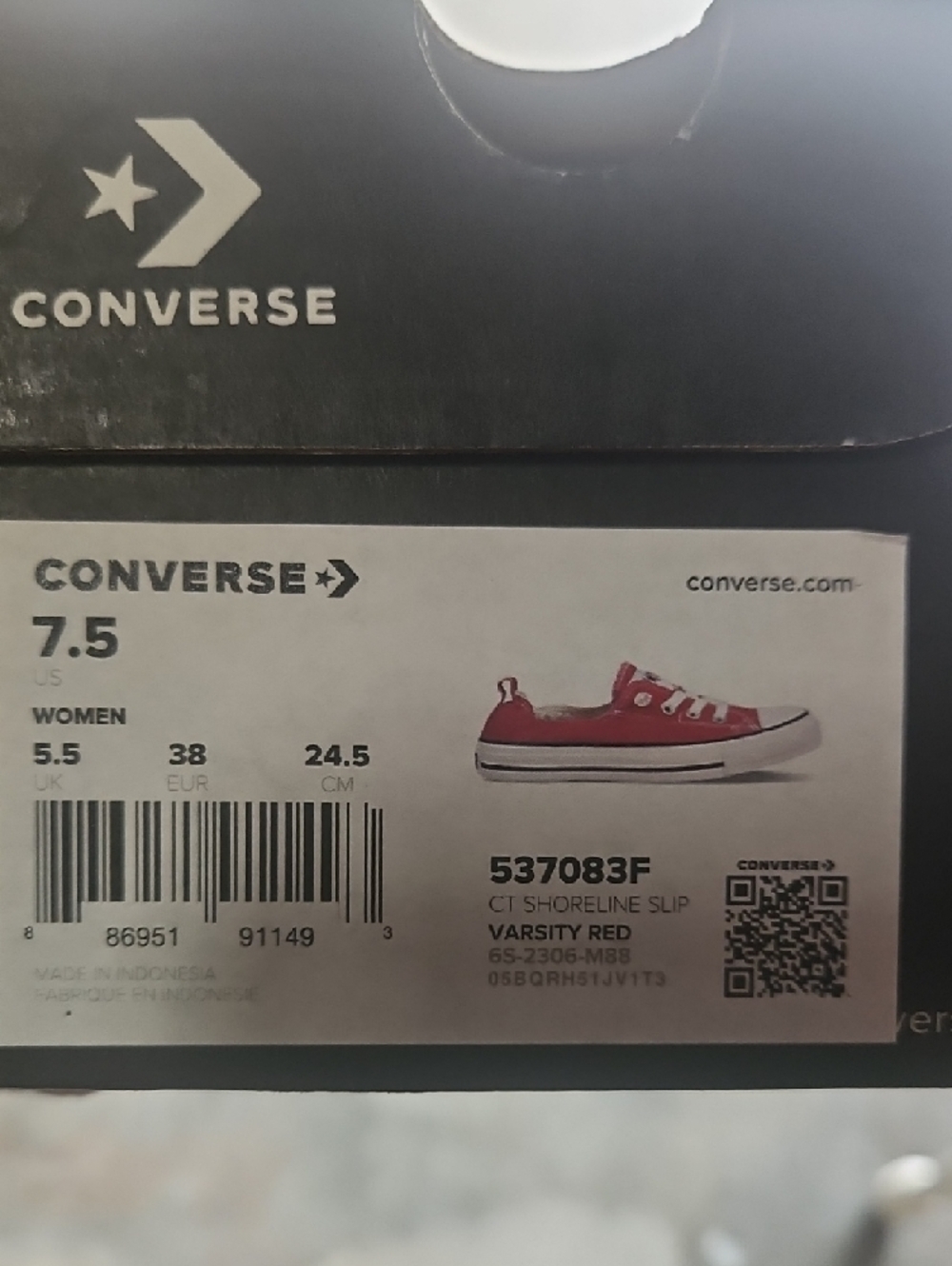 Converse Kids Red Low-Top Canvas Sneakers with White Accents - Picture 5 of 5